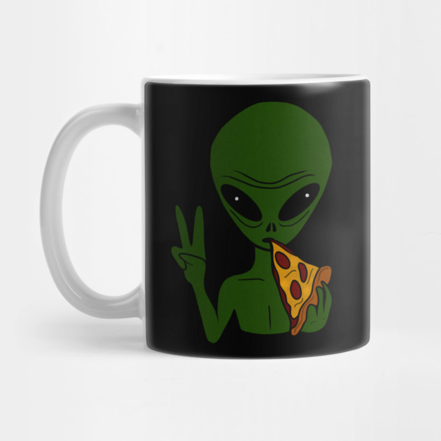 Funny Alien Eating Pizza Halloween Gift by logiamerch