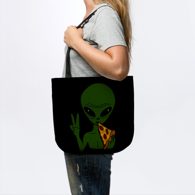 Funny Alien Eating Pizza Halloween Gift by logiamerch