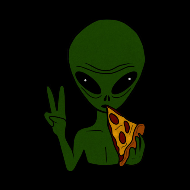 Funny Alien Eating Pizza Halloween Gift by logiamerch