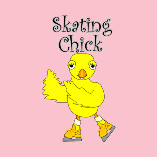 Skating Chick Text T-Shirt
