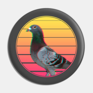 Pigeon Vaporwave Pin