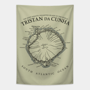 Tristan da Cunha - Vintage Black Tapestry