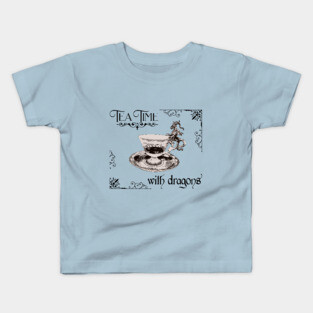 Tea Time with Dragons Kids T-Shirt
