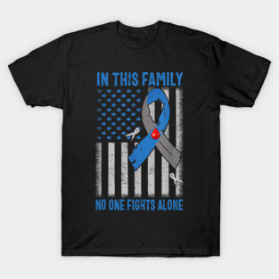 In This Family No One Fights Alone Type 1 Diabetes Awareness T-Shirt