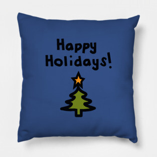 Happy Holidays Christmas Tree Pillow