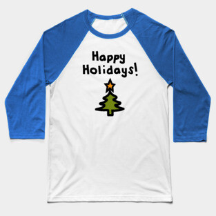 Happy Holidays Christmas Tree Baseball T-Shirt