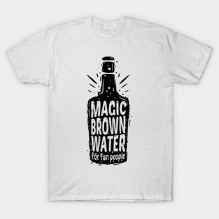 Bourbon bottle Funny Definition Drinking Quote Magic Brown Water For Fun People Vintage T-Shirt