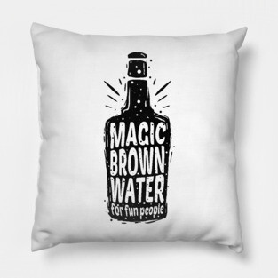 Bourbon bottle Funny Definition Drinking Quote Magic Brown Water For Fun People Vintage Pillow