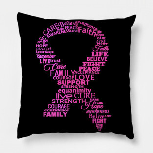 Motivational Breast Cancer Pink Ribbon,Inspirational Cancer awareness Pillow