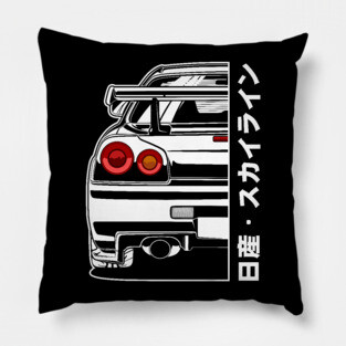 Nissan Skyline GTR R34 (White Print) Pillow