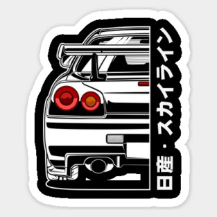 Nissan Skyline GTR R34 (White Print) Sticker