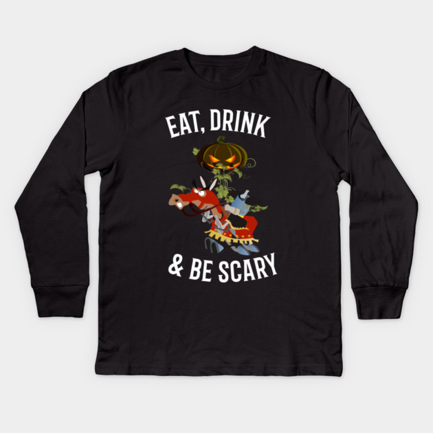 Eat, Drink and Be Scary Kids Long Sleeve T-Shirt by MCALTees