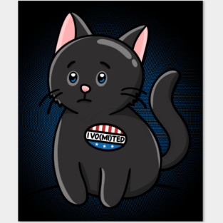 I Vomited Sticker I Voted Sticker Cat Posters and Art