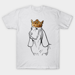 Basset Hound Dog King Queen Wearing Crown T-Shirt