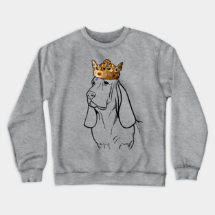 Basset Hound Dog King Queen Wearing Crown Crewneck Sweatshirt
