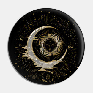 The sun and the moon with stars Pin