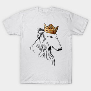 Borzoi Dog King Queen Wearing Crown T-Shirt