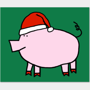 Santa Pig Posters and Art