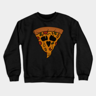 Funny Pizza Skull Face Dripping Halloween Crewneck Sweatshirt