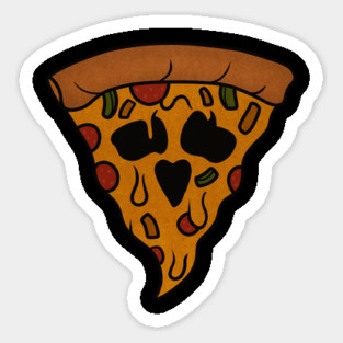 Funny Pizza Skull Face Dripping Halloween Magnet