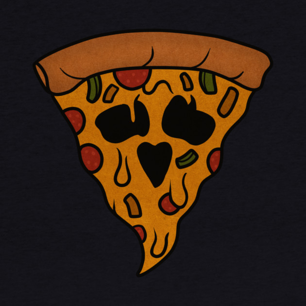 Funny Pizza Skull Face Dripping Halloween by logiamerch
