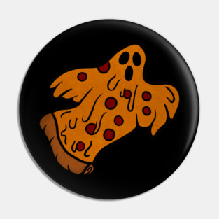 Funny Pizza Halloween Ghost, Scary Pizza Pin