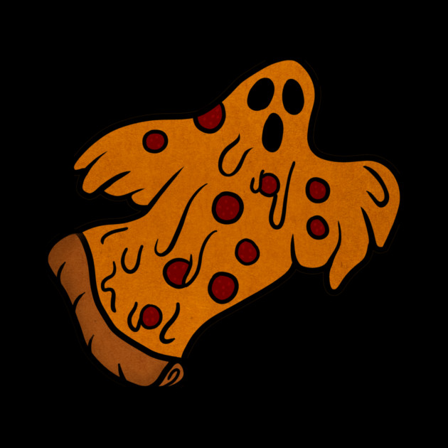 Funny Pizza Halloween Ghost, Scary Pizza by logiamerch