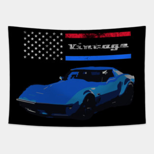 Blue Vette American Vintage Tapestry