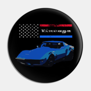Blue Vette American Vintage Pin