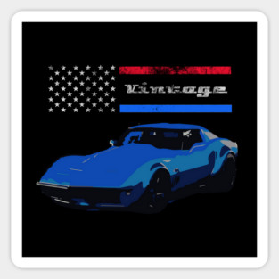 Blue Vette American Vintage Sticker