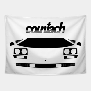 White Countach Front Tapestry