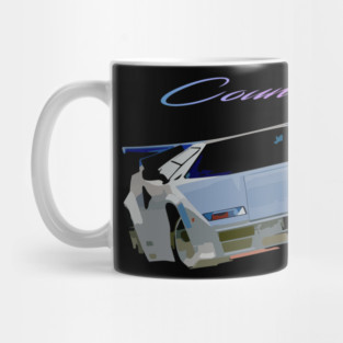 Retro White Countach Mug