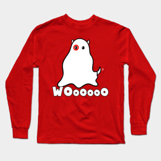 Essential Dog in Ghost Costume WoooOoo Long Sleeve T-Shirt