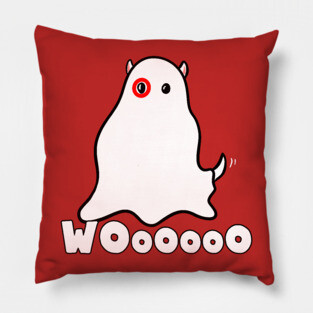 Essential Dog in Ghost Costume WoooOoo Pillow
