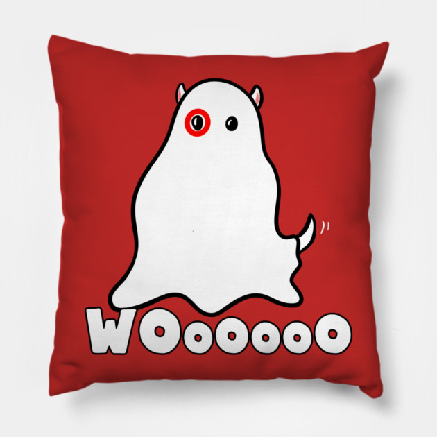 Essential Dog in Ghost Costume WoooOoo Pillow by belownormal