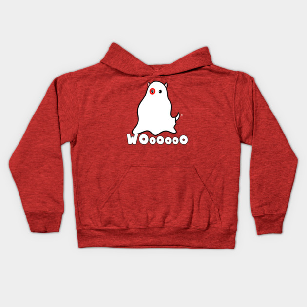 Essential Dog in Ghost Costume WoooOoo Kids Hoodie by belownormal