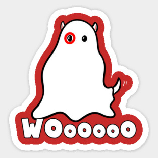 Essential Dog in Ghost Costume WoooOoo Sticker