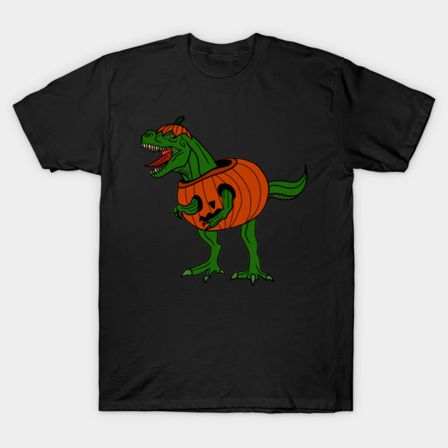 T-rex Dinosaur in Pumpkin, Halloween Costume T-Shirt by logiamerch