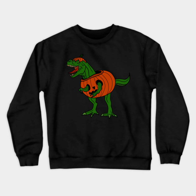 T-rex Dinosaur in Pumpkin, Halloween Costume Crewneck Sweatshirt by logiamerch