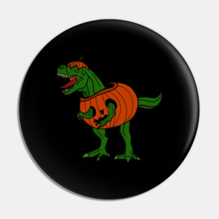 T-rex Dinosaur in Pumpkin, Halloween Costume Pin
