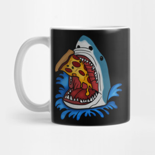 Shark Eating Pizza, Funny Pizza Lover Mug