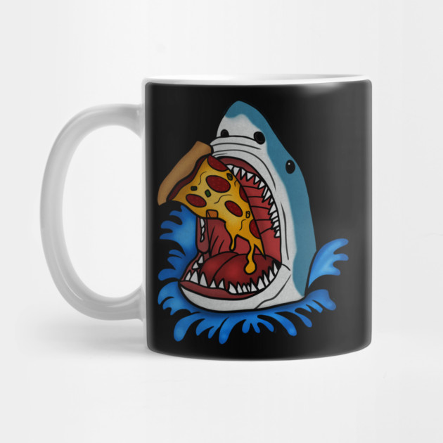 Shark Eating Pizza, Funny Pizza Lover by logiamerch