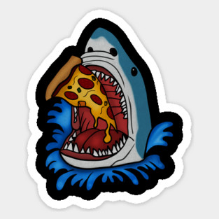 Shark Eating Pizza, Funny Pizza Lover Magnet
