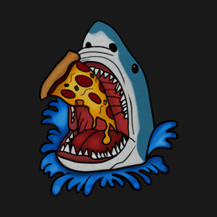 Shark Eating Pizza, Funny Pizza Lover T-Shirt