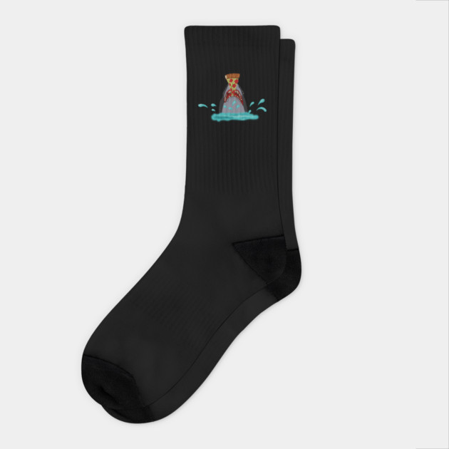 Shark Eating Pizza, Funny Pizza Lover Socks by logiamerch