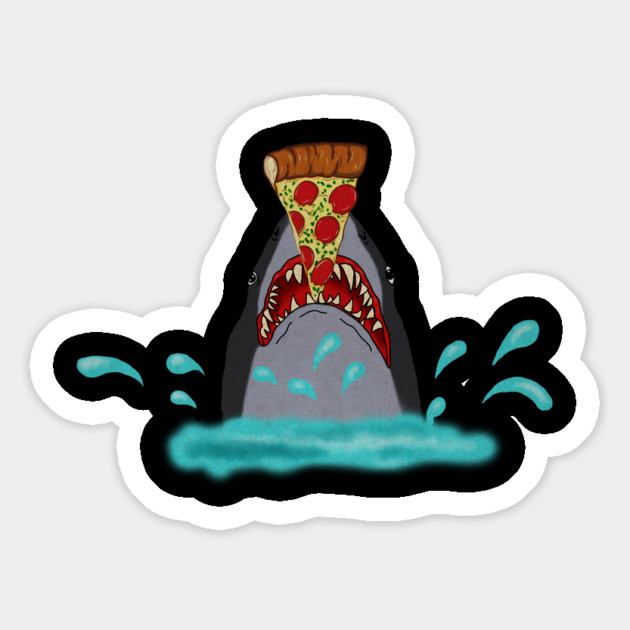 Shark Eating Pizza, Funny Pizza Lover Magnet by logiamerch