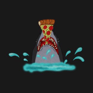Shark Eating Pizza, Funny Pizza Lover T-Shirt