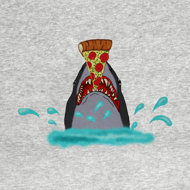 Shark Eating Pizza, Funny Pizza Lover by logiamerch