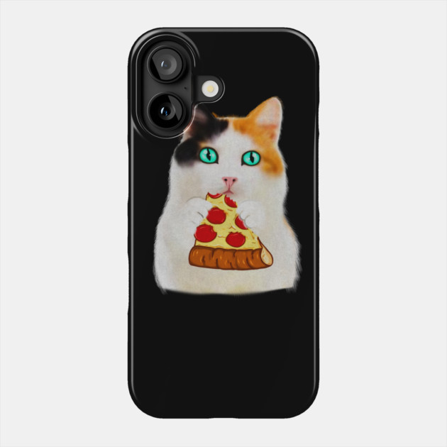 Cat Eating Pizza, Funny Pizza Lover Phone Case by logiamerch