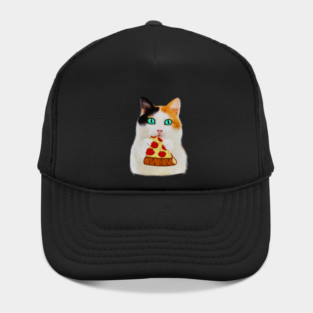 Cat Eating Pizza, Funny Pizza Lover Hat
